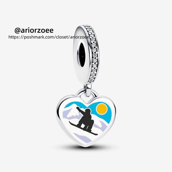 Pandora Snowboarder Charm - Picture 1 of 2